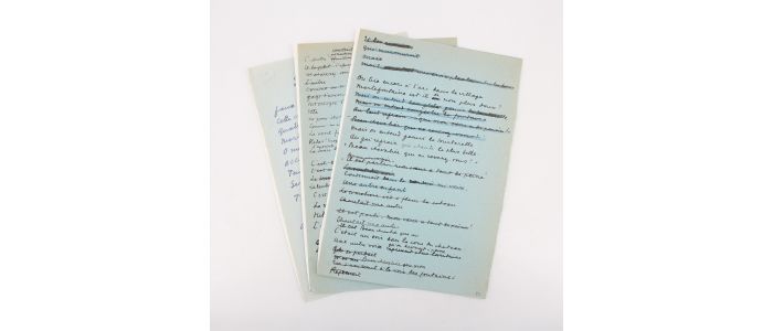 CARCO : Fragments manuscrits corrigés du poème Mortefontaine - Signiert, Erste Ausgabe - Edition-Originale.com