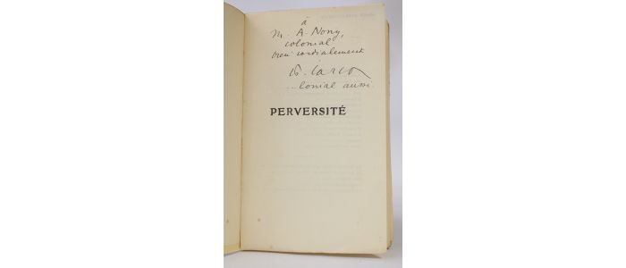 CARCO : Perversité - Signiert, Erste Ausgabe - Edition-Originale.com