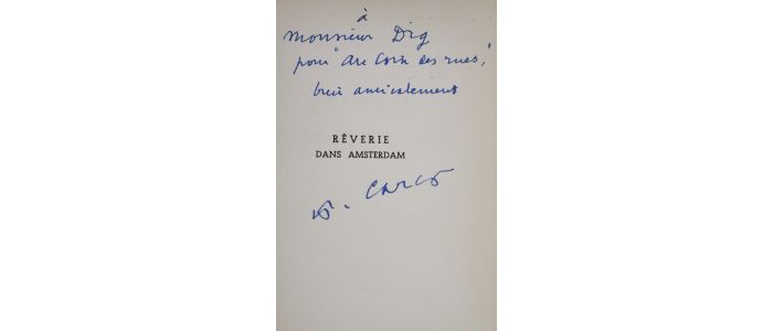 CARCO : Rêverie dans Amsterdam - Autographe, Edition Originale - Edition-Originale.com