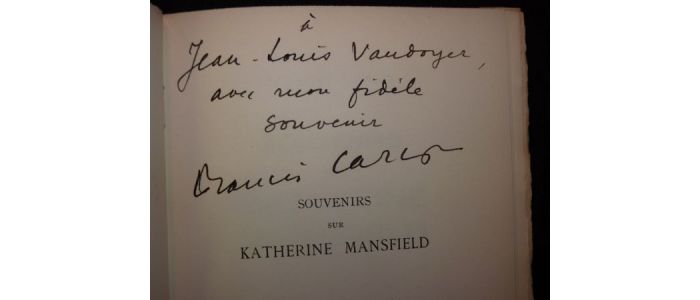 CARCO : Souvenirs sur Katherine Mansfield - Signiert, Erste Ausgabe - Edition-Originale.com