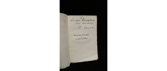CARCO : Verotchka l'étrangère ou le goût du malheur - Autographe, Edition Originale - Edition-Originale.com