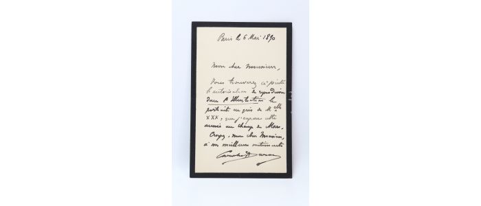 CAROLUS-DURAN : Lettre autographe signée sur son portrait de jeune fille présenté au Salon  - Signiert, Erste Ausgabe - Edition-Originale.com