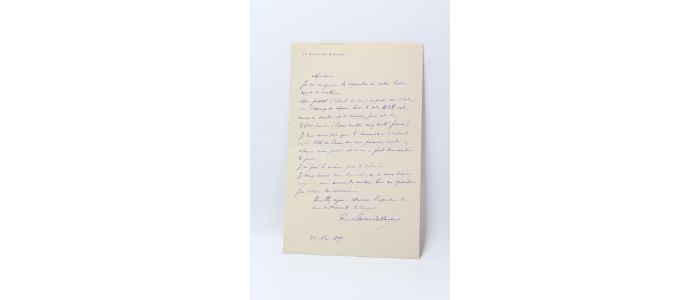 CARRIER-BELLEUSE : Lettre autographe signée à propos d'un pastel intitulé 