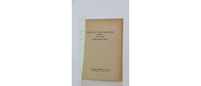 CARROLL : Poeta fit, non nascitur - Signed book, First edition - Edition-Originale.com