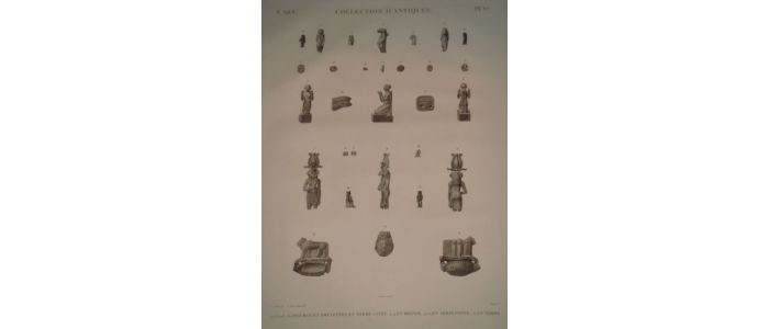 DESCRIPTION DE L'EGYPTE.  Collection d'antiques. Figures et amulettes en terre cuite, en bronze, en serpentine, en verre. (ANTIQUITES, volume V, planche 67) - Erste Ausgabe - Edition-Originale.com
