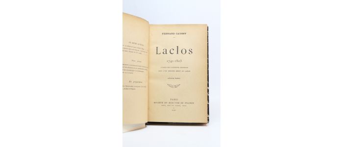 CAUSSY : Laclos 1741-1803 - Edition Originale - Edition-Originale.com