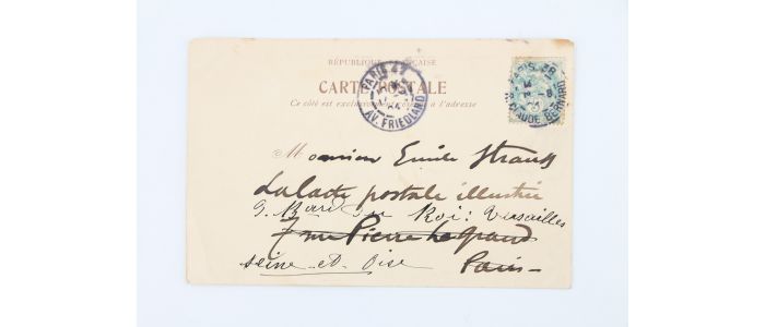 CAZALS : Carte postale autographe signée adressée à Emile Straus - Signed book, First edition - Edition-Originale.com