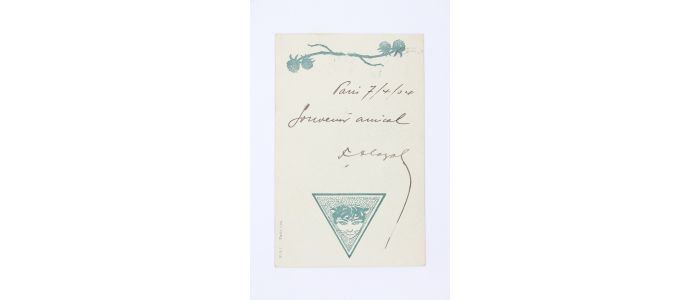 CAZALS : Carte postale autographe signée adressée à Emile Straus - Signiert, Erste Ausgabe - Edition-Originale.com