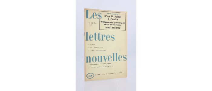 CESAIRE : Patience des signes - In Les Lettres nouvelles N°20 de la 7ème année de la nouvelle série - First edition - Edition-Originale.com