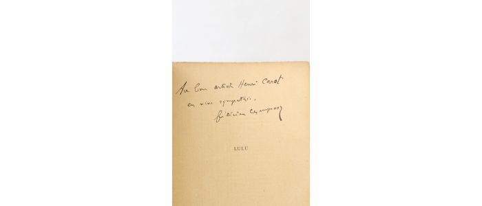 CHAMPSAUR : Lulu, pantomime en un acte - Signed book, First edition - Edition-Originale.com