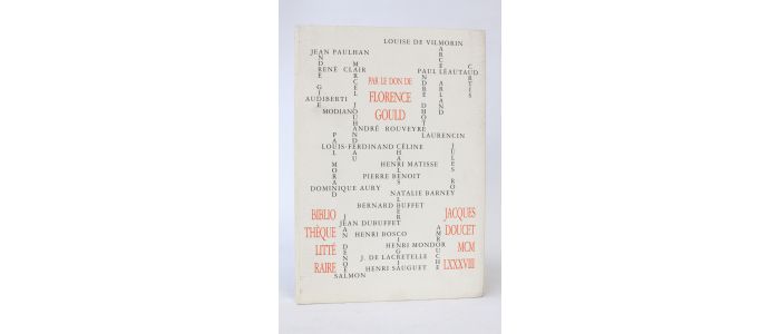 CHAPON : Par le don de Florence Gould. Chancellerie des universités de Paris - First edition - Edition-Originale.com