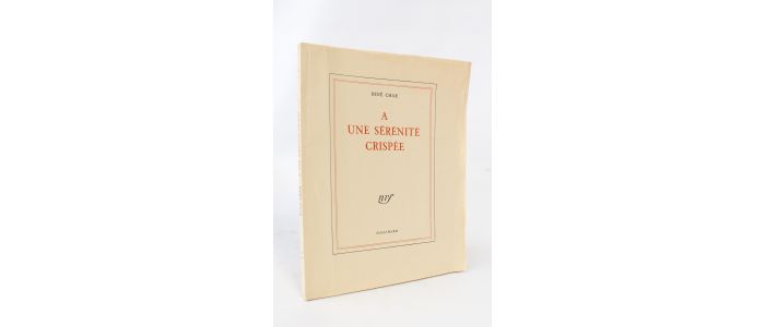 CHAR : A une sérénité crispée - Prima edizione - Edition-Originale.com