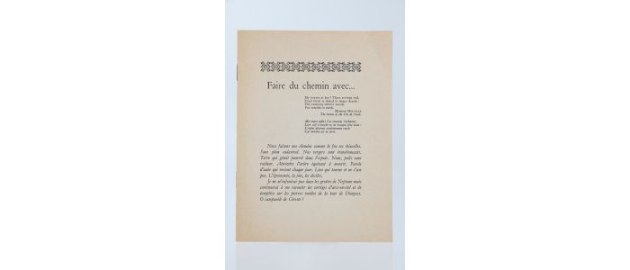 CHAR : Faire du Chemin avec... - Erste Ausgabe - Edition-Originale.com