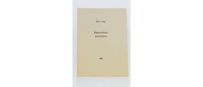 CHAR : Impressions anciennes - Autographe, Edition Originale - Edition-Originale.com