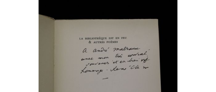 CHAR : La bibliothèque est en feu & autres poèmes - Autographe - Edition-Originale.com