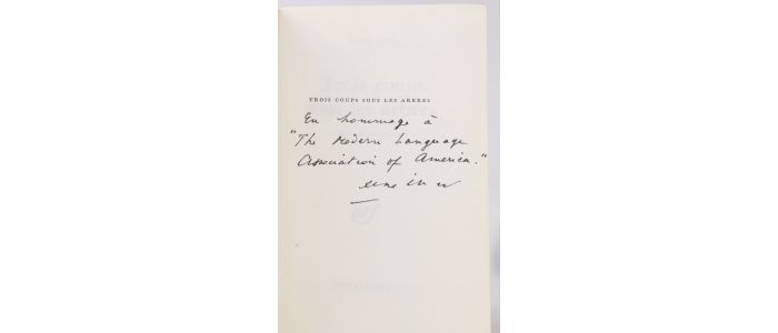 CHAR : Trois coups sous les arbres - Signed book, First edition - Edition-Originale.com