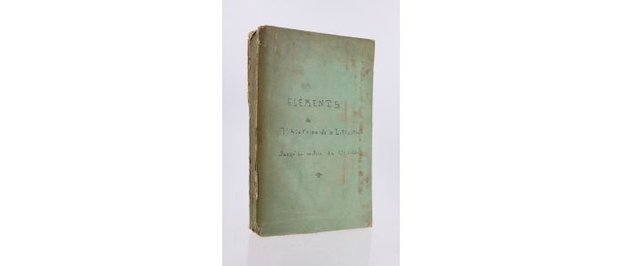 CHARBONNIERES : Elémens de l'histoire de la littérature française jusqu'au mileu du 17ème siècle - Edition Originale - Edition-Originale.com