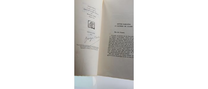 CHARDONNE : Claire - Libro autografato, Prima edizione - Edition-Originale.com