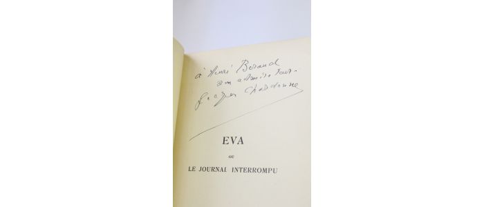 CHARDONNE : Eva ou le journal interrompu - Signiert, Erste Ausgabe - Edition-Originale.com
