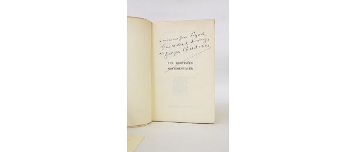 CHARDONNE : Les destinées sentimentales - Libro autografato, Prima edizione - Edition-Originale.com