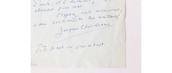 CHARDONNE : Lettre autographe signée de Jacques Chardonne à propos de Royan - Signiert, Erste Ausgabe - Edition-Originale.com