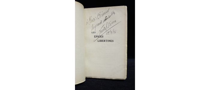 CHARLES-ETIENNE : Les épices libertines - Autographe, Edition Originale - Edition-Originale.com