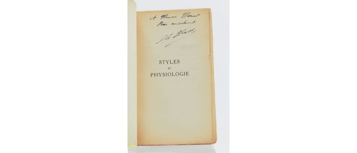 CHASSE : Styles et physiologie. Petite histoire naturelle des écrivains - Libro autografato, Prima edizione - Edition-Originale.com