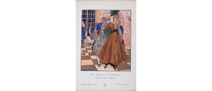 CHERUIT : Qui dois-je annoncer ? Robe de visites de Chéruit (pl.15, La Gazette du Bon ton, 1914 n°2) - First edition - Edition-Originale.com