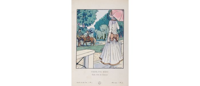CHERUIT : Tiens-toi bien ! Robe d'été de Chéruit (pl.50, La Gazette du Bon ton, 1914 n°5) - Prima edizione - Edition-Originale.com