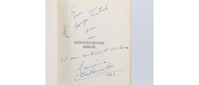 CHEVALIER : Soixante-quinze berges - Libro autografato, Prima edizione - Edition-Originale.com