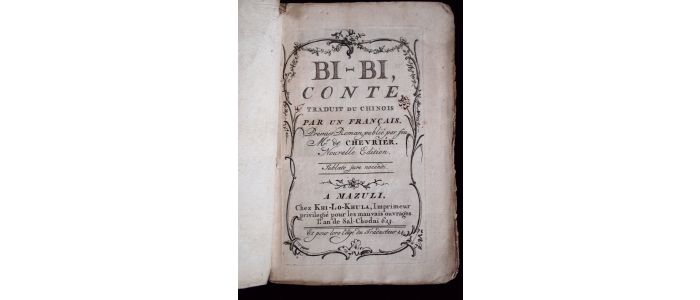 CHEVRIER : Bi-bi conte, traduit du chinois par un français - First edition - Edition-Originale.com