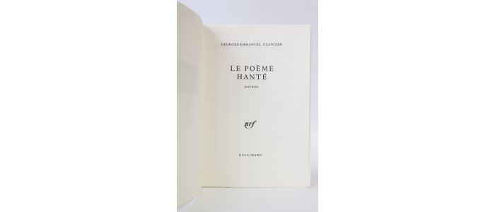 CLANCIER : Le poème hanté - Edition Originale - Edition-Originale.com