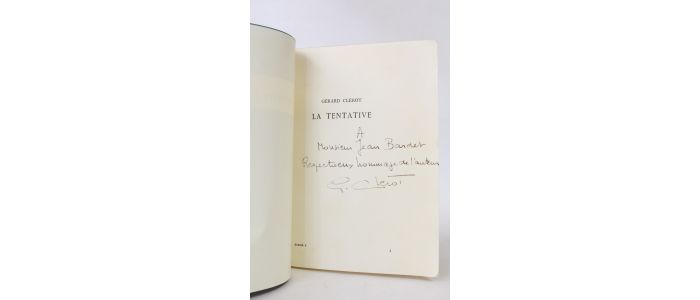 CLEROT : La tentative - Signed book, First edition - Edition-Originale.com