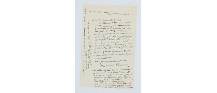 CLIFFORD BARNEY : Lettre autographe signée adressée à une amie : 