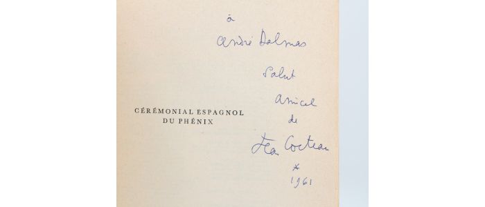 COCTEAU : Cérémonial espagnol du phénix suivi de La partie d'échecs - Signed book, First edition - Edition-Originale.com