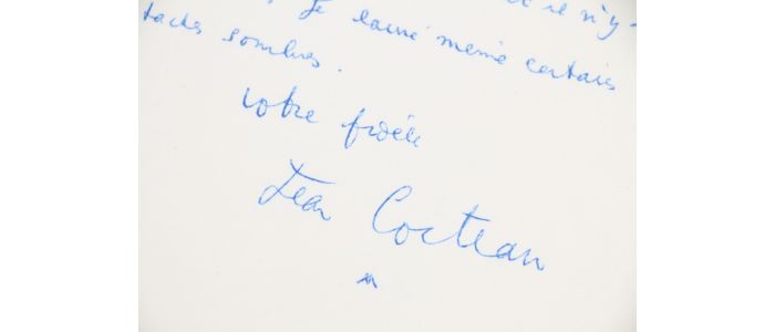 COCTEAU : Lettre autographe datée et signée concernant une toile qu'il a presque terminée : 