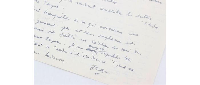 COCTEAU : Lettre autographe signée à sa traductrice anglaise Marie Hoeck : 