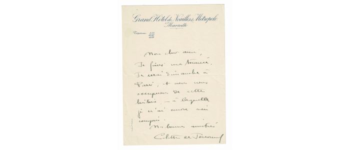 COLETTE : Lettre autographe signée adressée à Adrien Peytel - Signed book, First edition - Edition-Originale.com