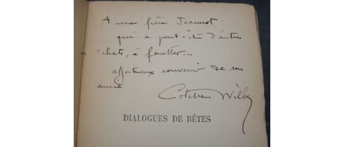 COLETTE : Sept dialogues de bêtes - Signiert, Erste Ausgabe - Edition-Originale.com
