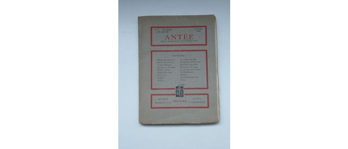 COLLECTIF : Antée. Revue mensuelle de littérature N°1 de la deuxième année - Erste Ausgabe - Edition-Originale.com