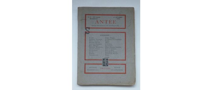 COLLECTIF : Antée. Revue mensuelle de littérature N°5 de la deuxième année - Prima edizione - Edition-Originale.com