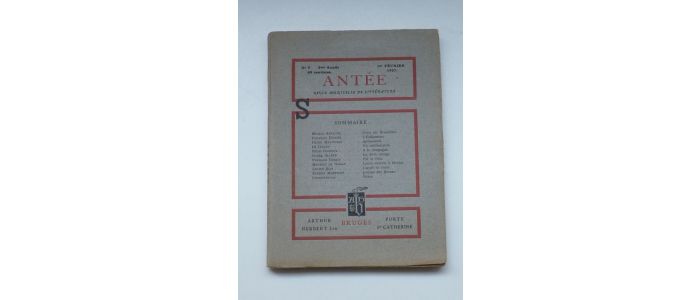 COLLECTIF : Antée. Revue mensuelle de littérature N°9 de la deuxième année - Erste Ausgabe - Edition-Originale.com