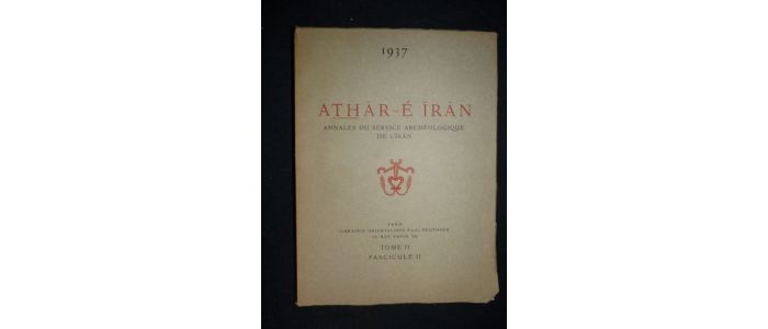 COLLECTIF : Athar-E-Iran. Annales du service archéologique de l'Iran. Année 1937 complète - First edition - Edition-Originale.com