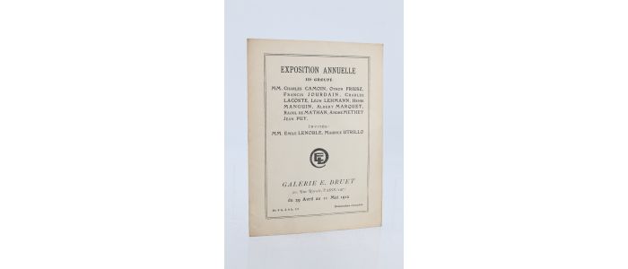 COLLECTIF : Catalogue de l'exposition annuelle IIIe groupe à la Galerie E. Druet  - Edition Originale - Edition-Originale.com