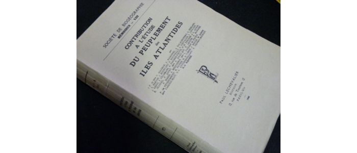 COLLECTIF : Contribution à l'étude du peuplement des îles atlantides - Edition Originale - Edition-Originale.com