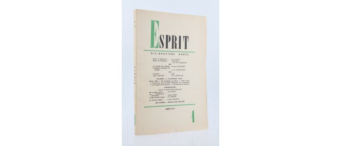 COLLECTIF : Esprit N°1 de la 19ème année - Edition Originale - Edition-Originale.com