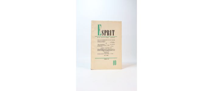 COLLECTIF : Esprit. N°10 de la 17ème année - First edition - Edition-Originale.com