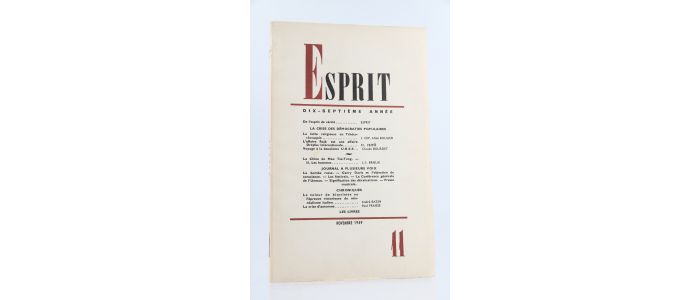 COLLECTIF : Esprit N°11 de la 17ème année - Prima edizione - Edition-Originale.com