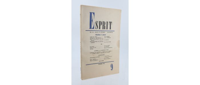 COLLECTIF : Esprit N°9 de la 18ème année - Prima edizione - Edition-Originale.com