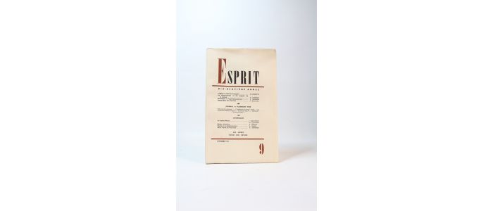 COLLECTIF : Esprit. N°9 de la 19ème année - Erste Ausgabe - Edition-Originale.com